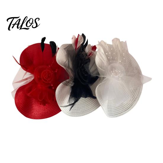 Zylinder mit starkem Clip, Fascinator-Hut mit Feder-Netzblumen-Dekor, Tanzkostüm Kopfschmuck für venezianische Karnevalsmaskeraden, Mottopartys, Bühne