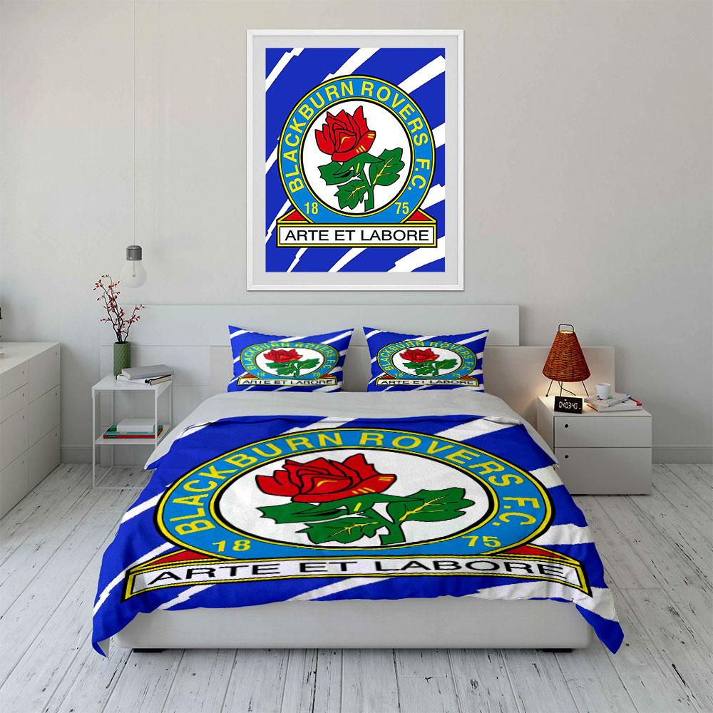 Blackburn Rovers FC Bedding Set Bedding Duvet Cover Set Duvet Cover Pillowcases (1 * Duvet Cover 2 * Pillowcases, without duvet insert)