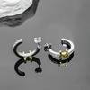2025 Arc De Triomphe Moissanite C-Shape Earrings: Elegant & Shiny Half-Hoop Design for Women