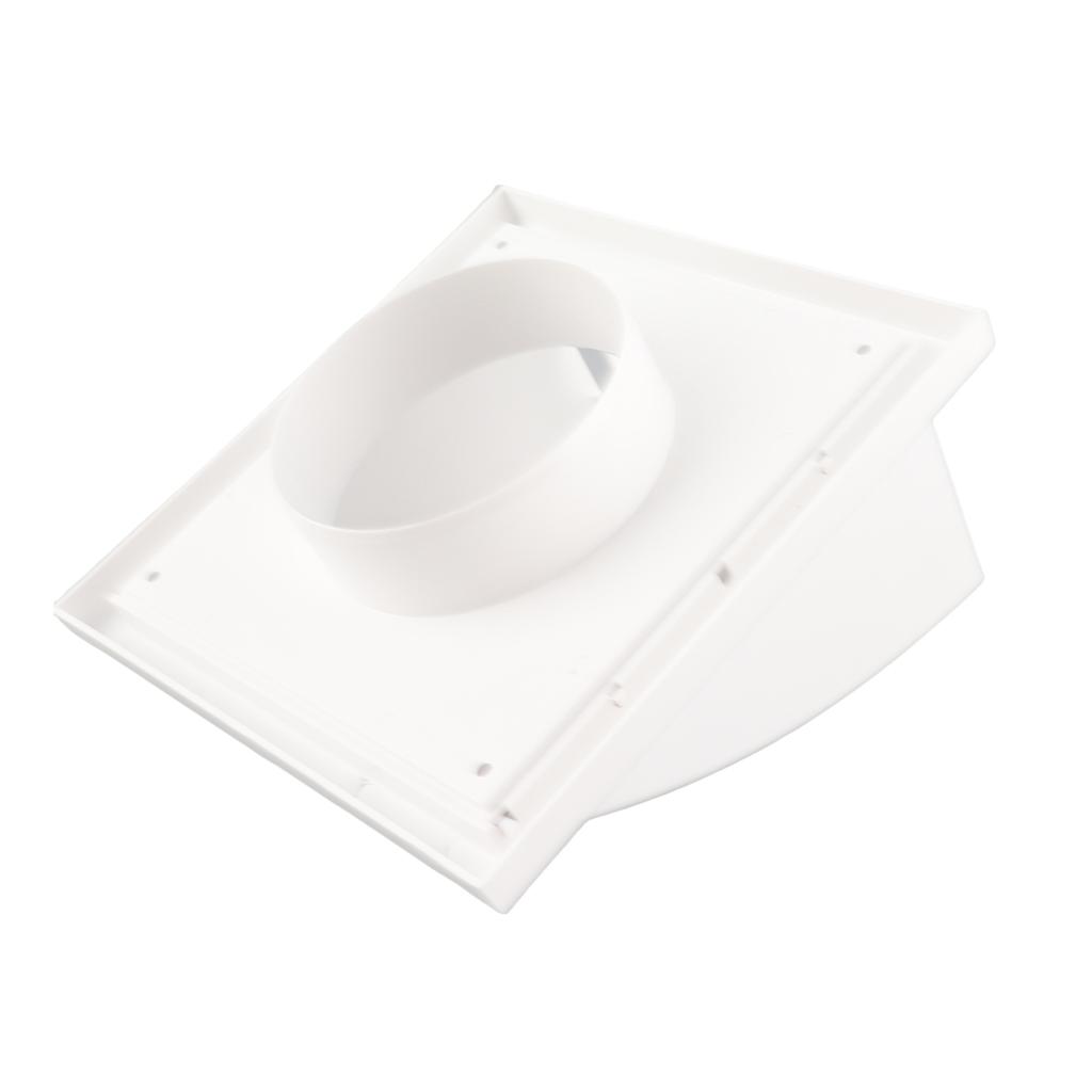 Square Exhaust Fan Cover PVC Plastic Exterior Wall Duct Vent Cover for Bathroom Kitchen 100mm Inclined