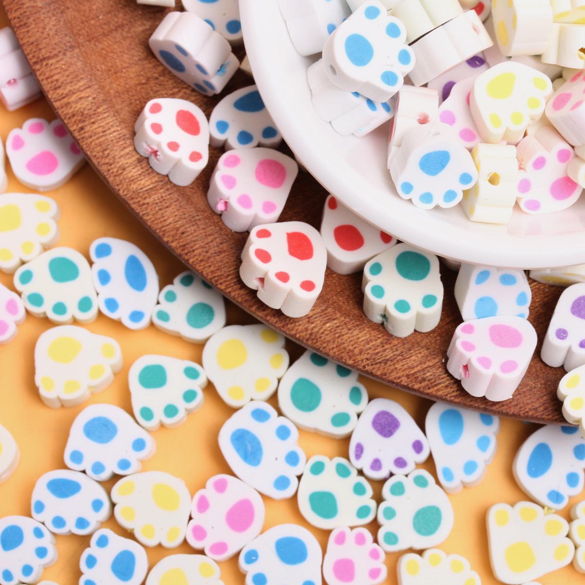 

1000 шт., фруктовые свободные бусины, аксессуары для самостоятельного изготовления, пластилин, цветок, изготовление ювелирных изделий, модные серьги, брелок, оптовая продажа, ожерелье, браслет, кулон 11mm Dog Paw