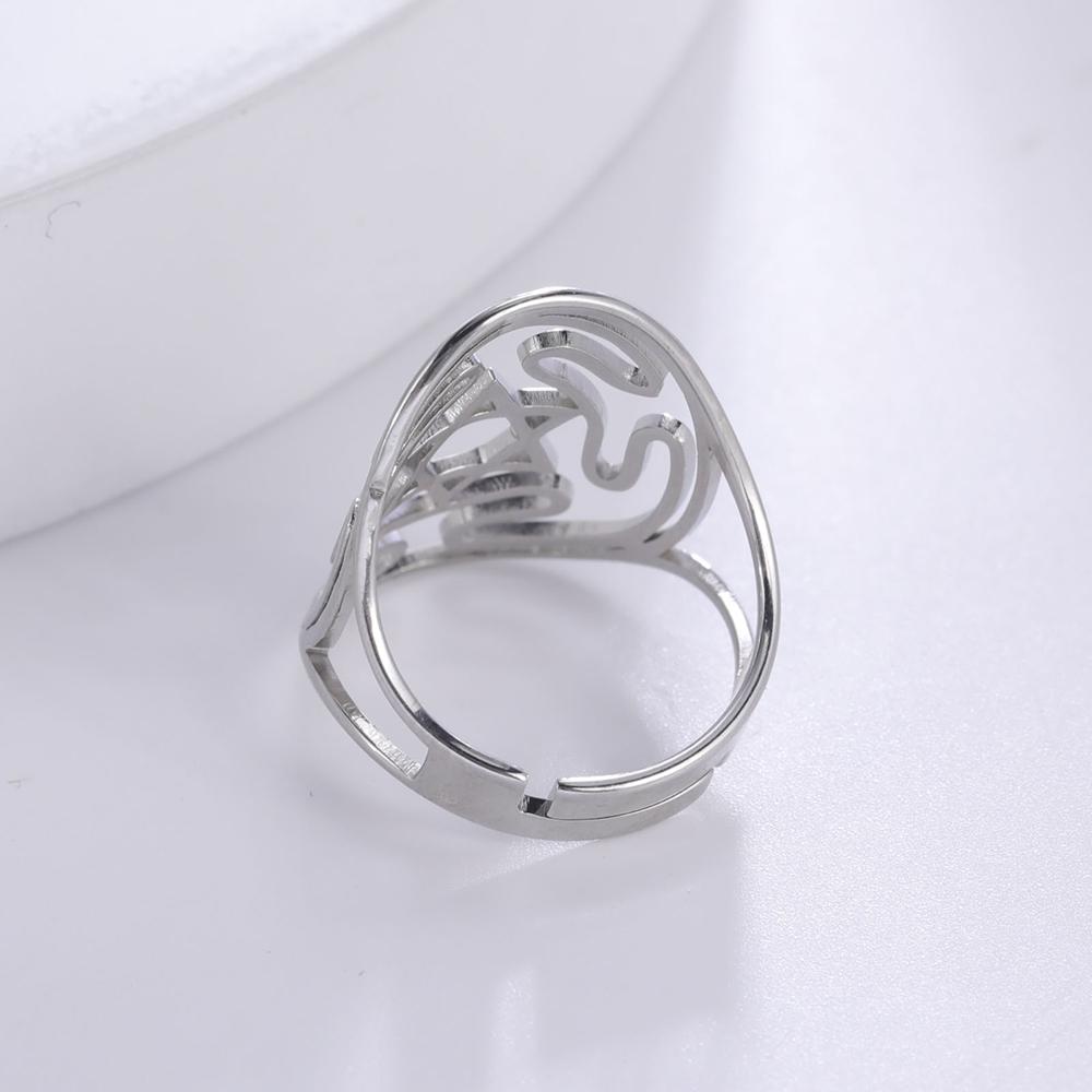 Dawapara Wheel of Hecate Symbol Adjustable Ring Star of David Religious Amulet Pagan Goddess Wiccan Gift Stainless Steel Jewelry