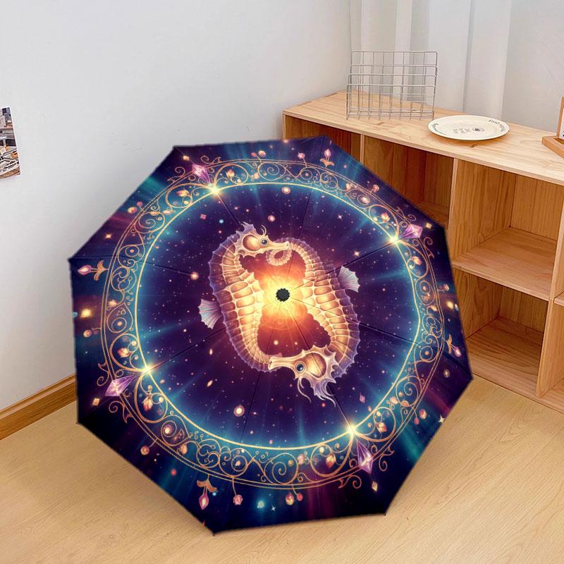 Star Animals Pattern Pattern New Style Umbrella, 1 Piece Automatic Folding Umbrella, Portable Travel Umbrella, Outdoor Umbrella, Birthday Gift