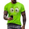 Mens 3D Digital Printed Cartoon Face Crew Neck Short Sleeve T-Shirt Youth Casual Wear