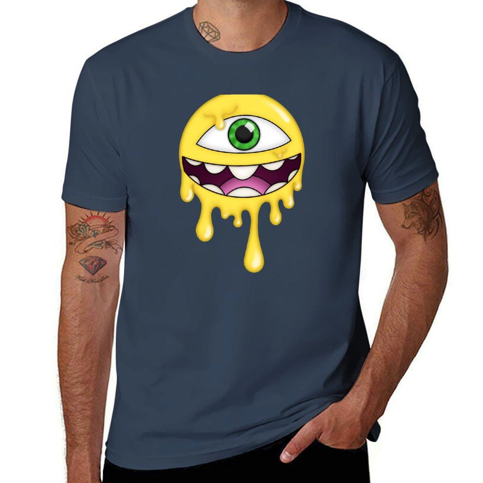 Drippy Round Cyclops TShirt Comfortable Basic Crew Neck Tee S