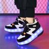 children's shoes double wheel pulley shoes rechargeable invisible wheels adult skates