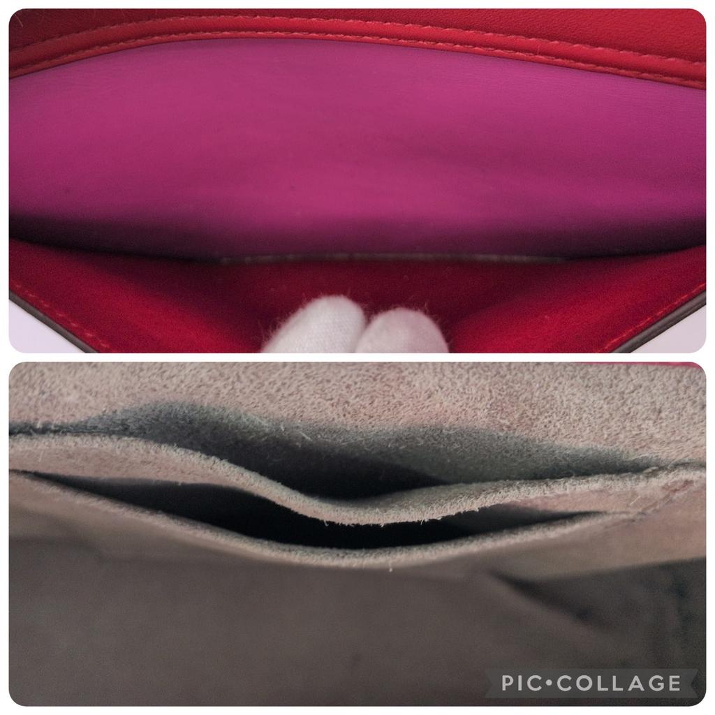 Gucci Gold Chain Shoulder Bag Crossbody Diagonal Strap 409486 Padlock Two-Tone Bicolor Pink Red Leather Women's