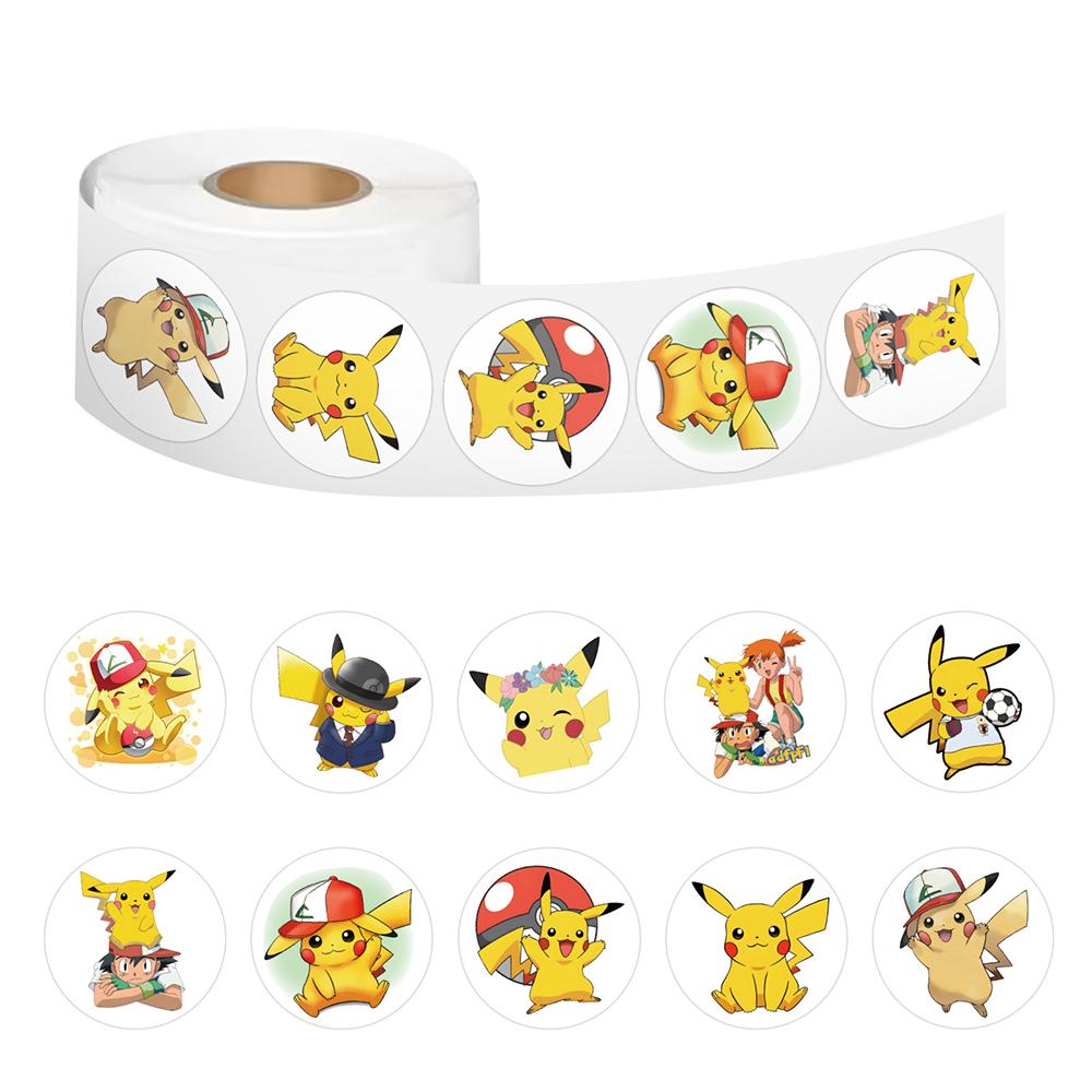 500pcs/Roll Cartoon Pokemon Pikachu Sticker Tape Hand Account DIY Decorative Seal Sticker Water Resistant Cup Sticker Cute And Charming Present