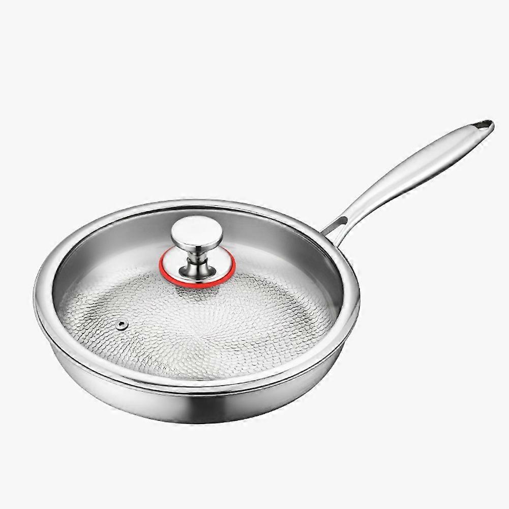 Titan-Antihaft-Pfanne 28CM mit Glasdeckel, Edelstahl-Pfanne für alle Herdarten