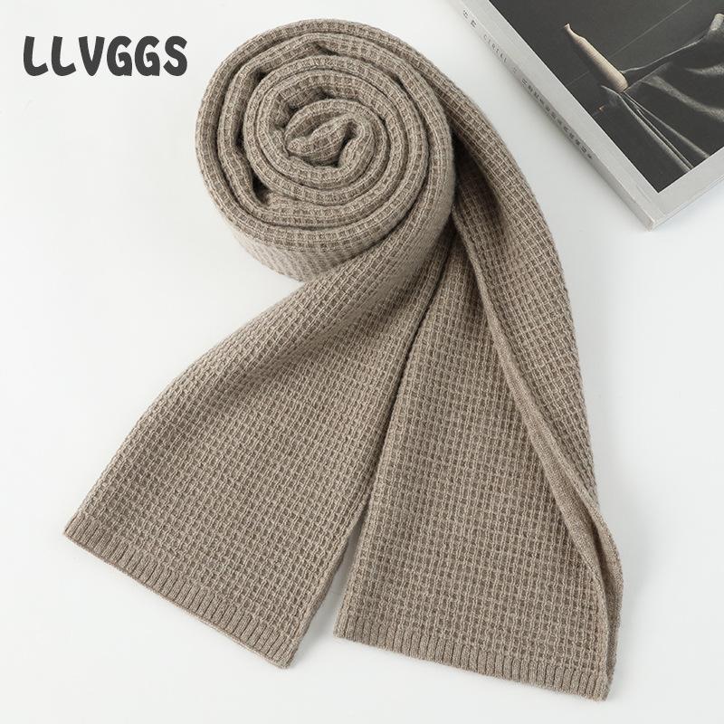 Men's cashmere scarf business fashion trend light 2025 knitted cashmere scarf autumn and winter warm long scarf