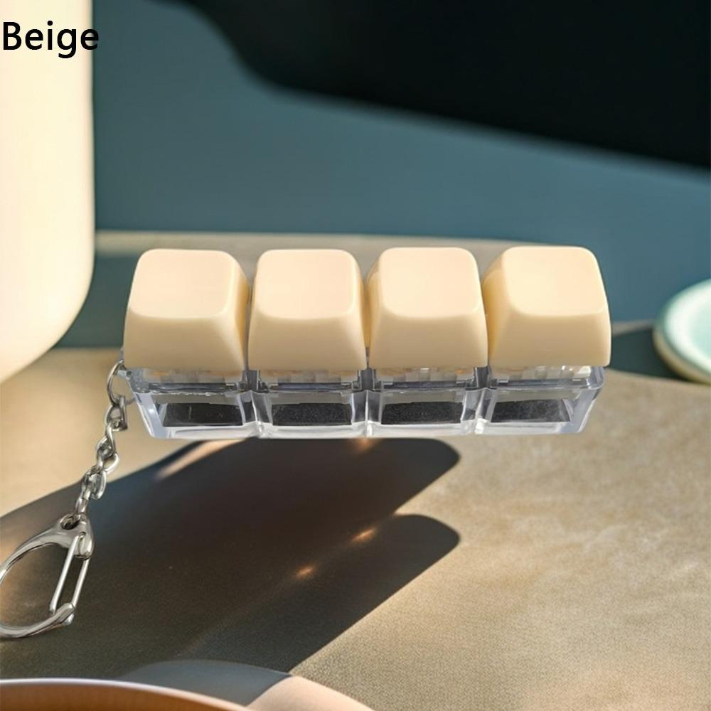 New Diy Keycaps Keyboard Fidget Toys with Keychain Stress Relief Keyboard Keychain Finger Button 4-button Shaft Tester Adults