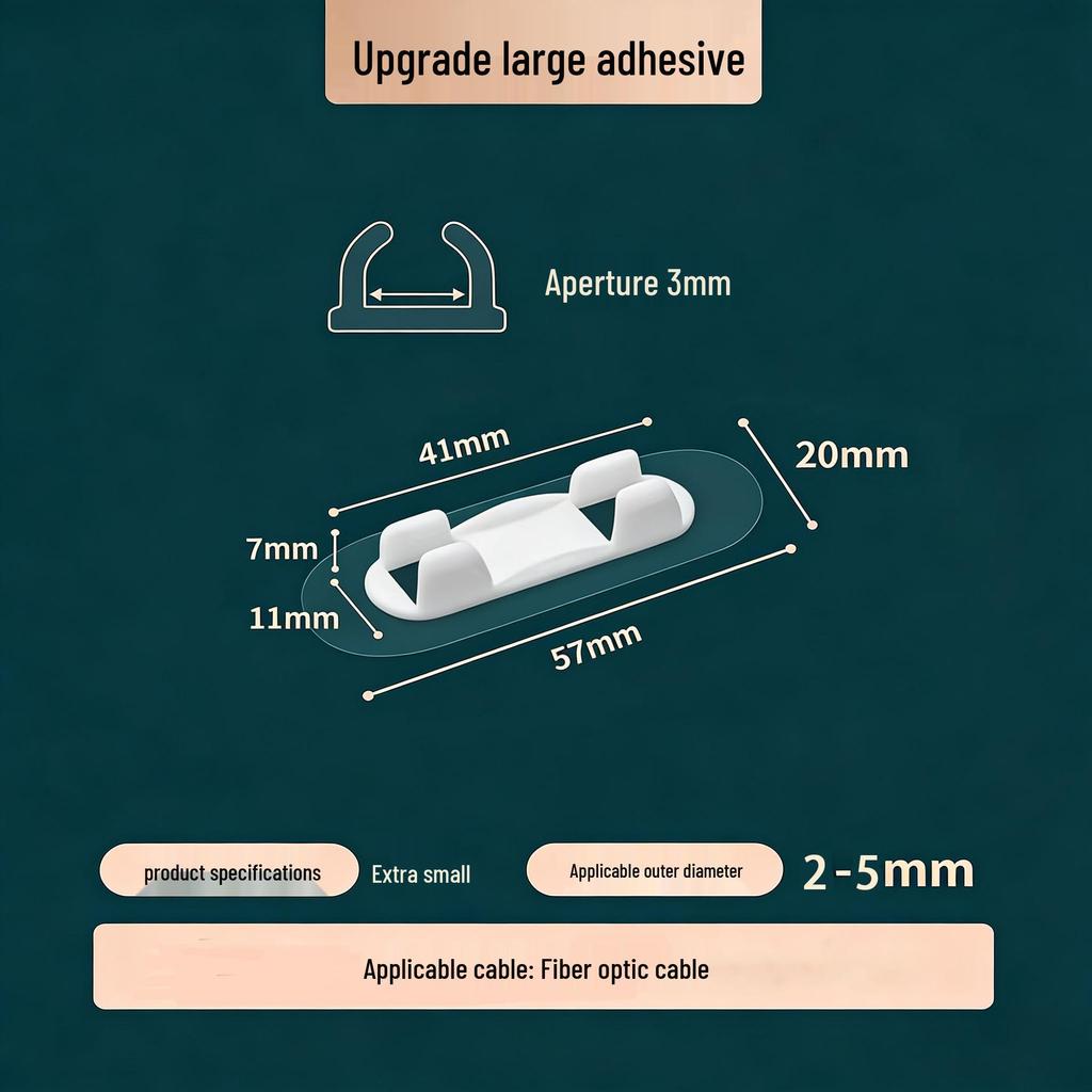 Self-Adhesive Cable Organizer: No-Drill Power Strip & Wire Holder with High Viscosity