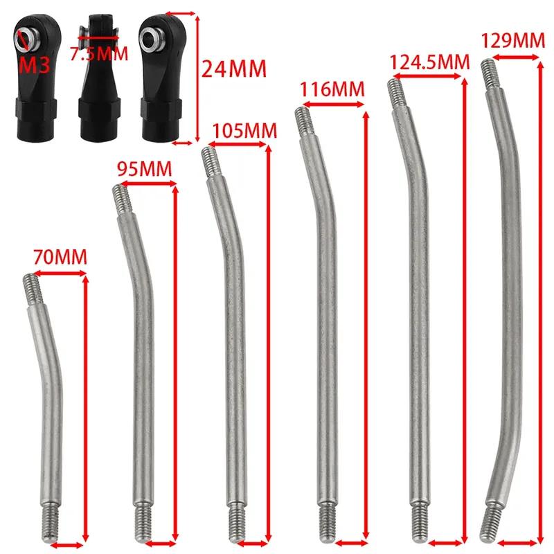 10PCS Metal RC Links Upper + Lower Linkage Chassis Link Set With Plastic Rod End For 1/10 AXIAL SCX10 II 90046 RC Crawler Car
