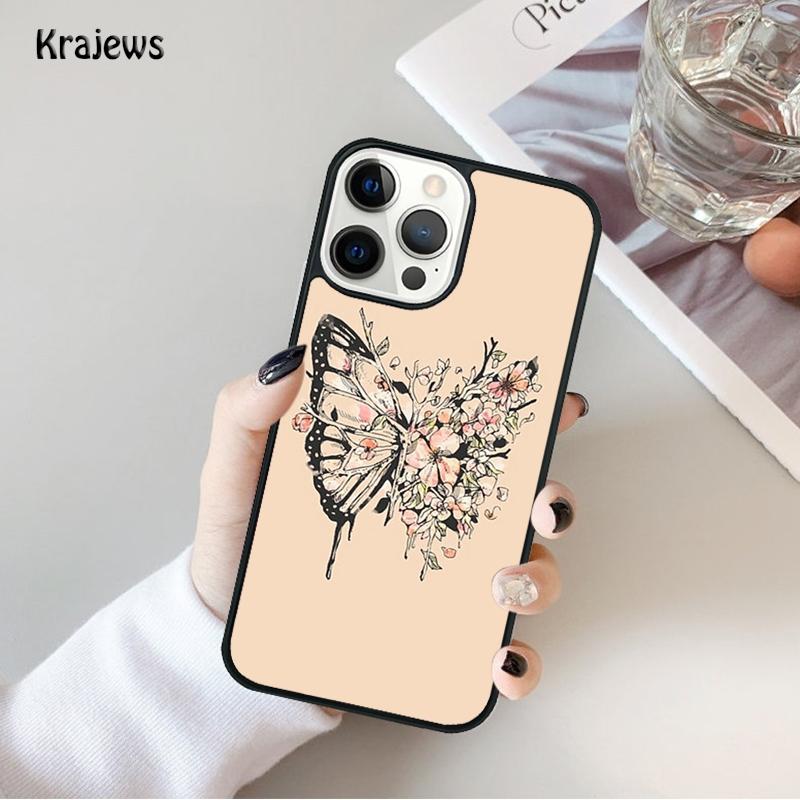Butterfly Aesthetic Phone Case For iPhone 17 Air 16 15 14 Max Plus 11 12 13 Pro Max Phone Cover coque
