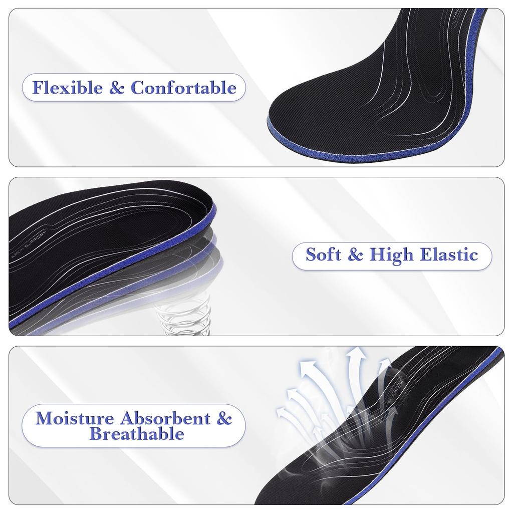Linkidea Arch Support Shoe 2 Replacement Shoe Inserts with Shock Absorption Cushioning for Brooks Ghost GTS and Anthem 6 Insoles, Pairs, 15, 23, (US