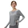 Women's One-Shoulder Yoga Cardigan T-Shirt, Body-Concealing, Casual Sportswear for Pilates.