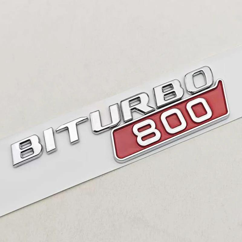 3D ABS Car Fender Side Badge Sticker Logo BITURBO 800 Emblem Decals For Mercedes Benz AMG Brabus Auto Letters Accessories