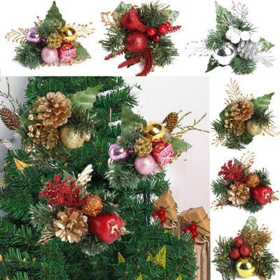 Weihnachtsblumen Ornament Künstliche Kiefernstämme Gefälschte Tannenzapfen Blumenarrangements Kranz Urlaub Home Winter Dekor