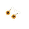 Sunflower-Inspired Stainless Steel Earrings with Inlaid Gemstones