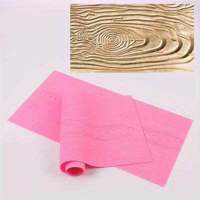 1pc Moldes de renda de silicone para decoração de bolos, tapetes de impressão de fondant com grãos de madeira Moldes de renda de silicone, tapetes de textura de fondant, tapetes de grãos de madeira