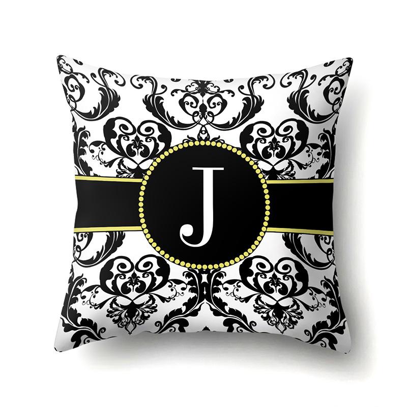 Polyester Pillow Case Home Decoration Geometric Print 26 English Letters Bedside Cushion Cover
