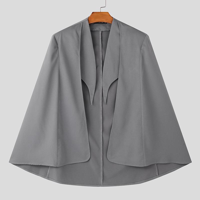 INCERUN Men Spring Open Front Loose Irregular Cloaks Mantle