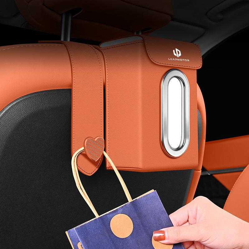 Versatile Car Tissue Box: Hang on Armrest, Seat Back, or Dashboard.