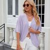 Summer Women's Cardigan New Solid Color Mid Sleeve Cardigan Knitted Cardigan Jacket Air Conditioner Shirt