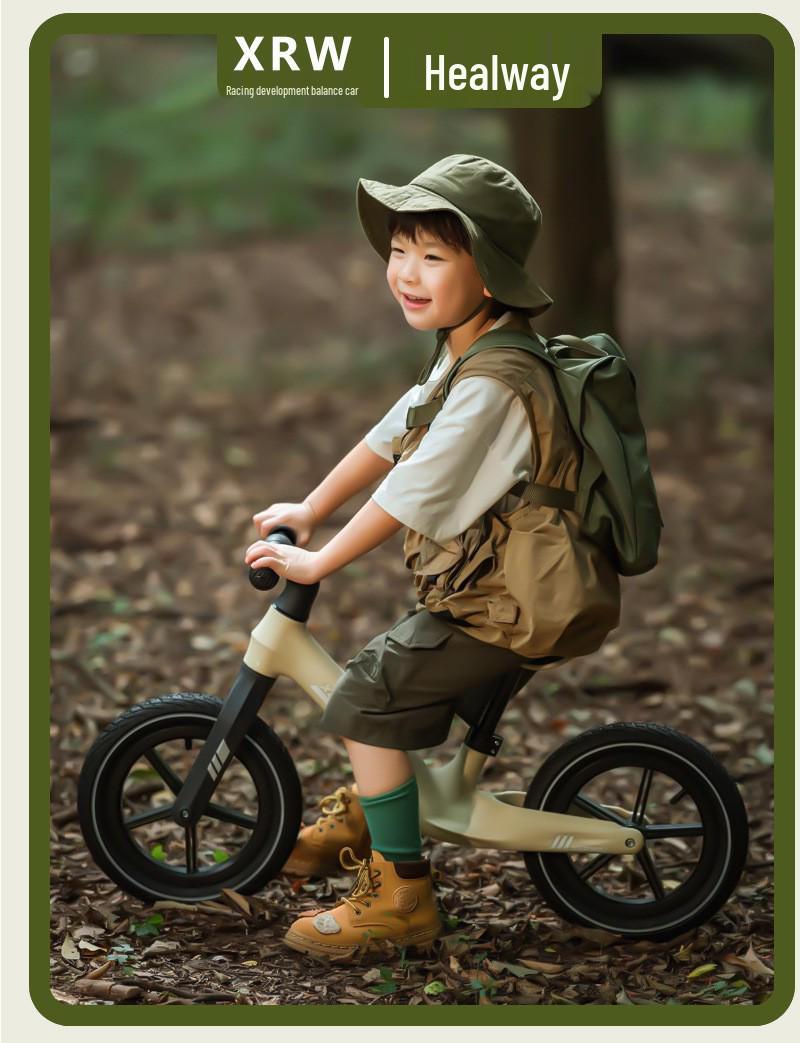 Беговел для детей: Ходунки без педалей для детей от 2 до 4 лет Khaki Bare Bike (Foam Tires) 12