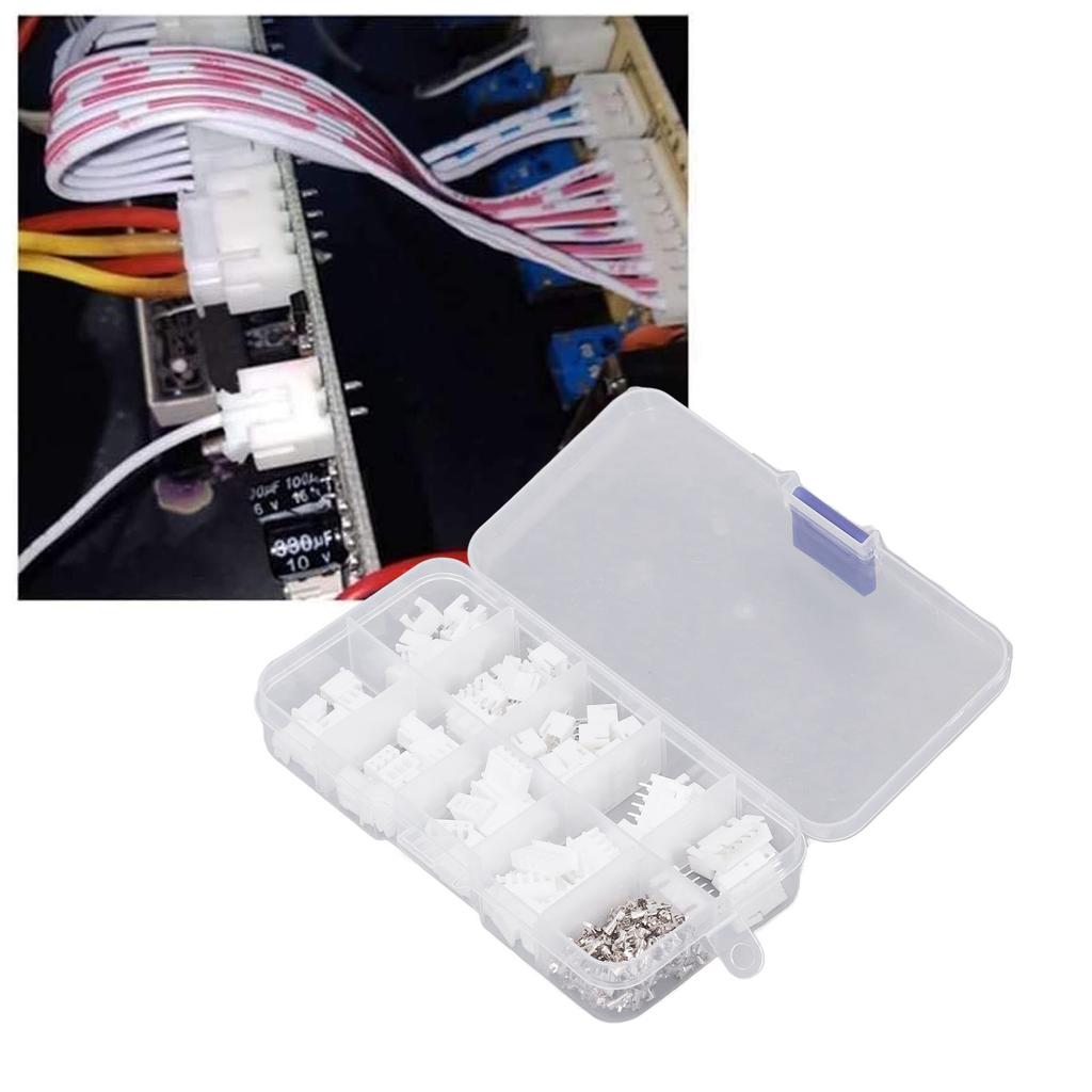 230Pcs JST Connector Kit Plastic Shell Brass Contact 2P 3P 4P 5P XH2.54mm Male Female Housing Connec