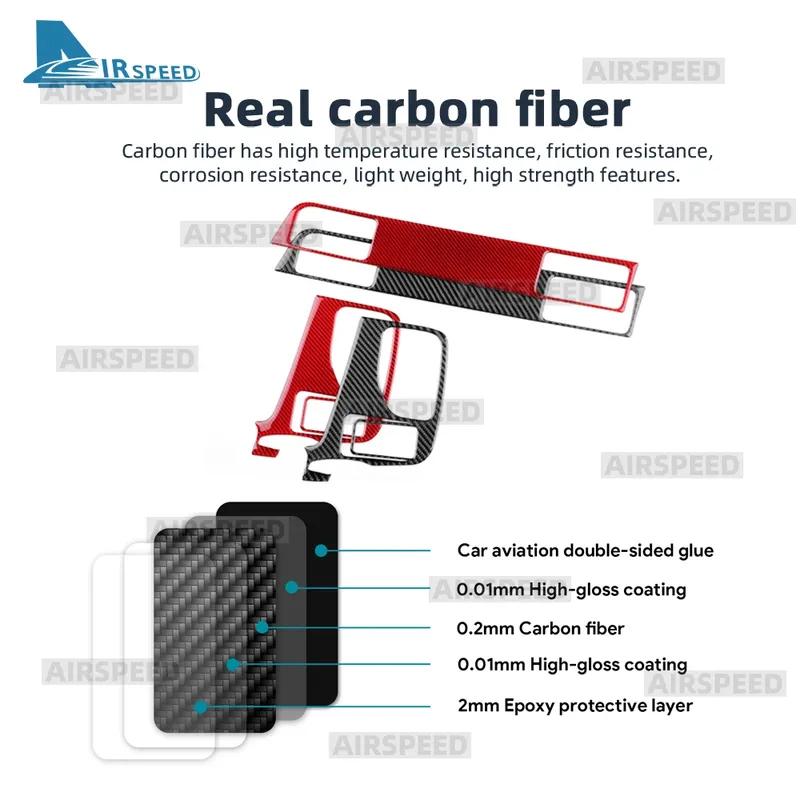 Real Soft Carbon Fiber Trim Sticker LHD Rhd for Mitsubishi Outlander 2013- Drive's Passenger's Air Outlet Frame