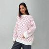 Strawberry Jacquard Sweater Autumn Winter Round Collar Pullover Knitwear Loose Printed Sweater Women Blend Comfortable Undercoat Long Sleeves Sweater