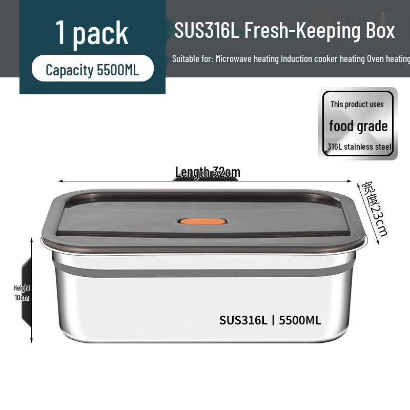 Stainless Steel Food-Grade Rectangular Dish Container with Lid