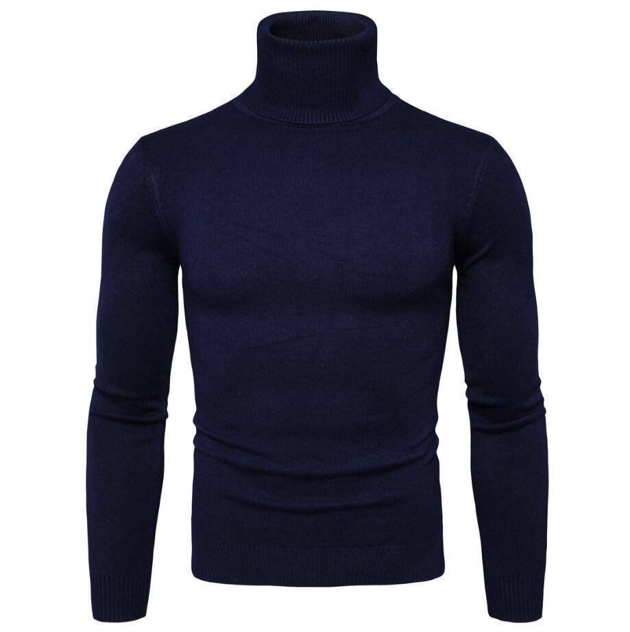 2026 Men's Slim Fit Turtleneck Sweater for Cross-border Trade, Autumn/Winter Warmth.