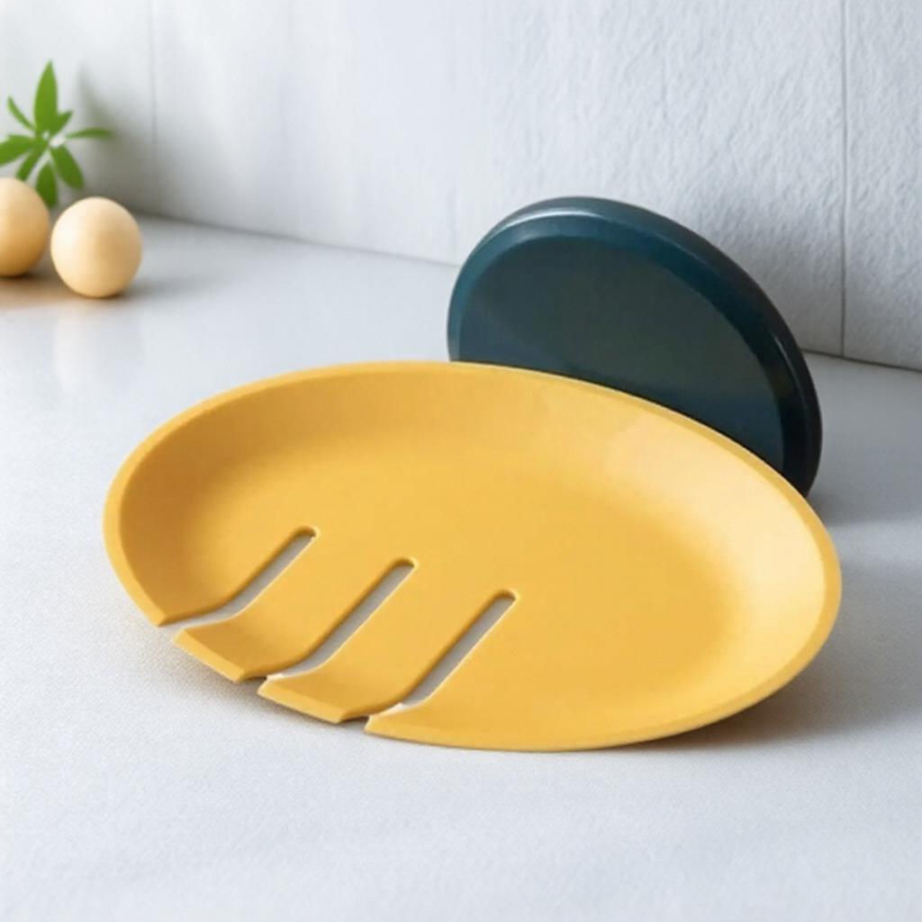 Wall Mounted Soap Dish Suction Cup Shower Soap Holder Punch Free Drain Tray Bathroom Accessories Soap Box for Home Use