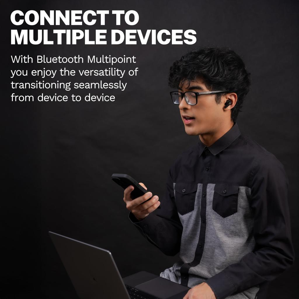 JLab Go Pods ANC Wireless Bluetooth Noise with Long Lightweight and Compatible with iPhone and Black Earbuds, 5.4 Cancelling, Mic, Playtime, Compact,