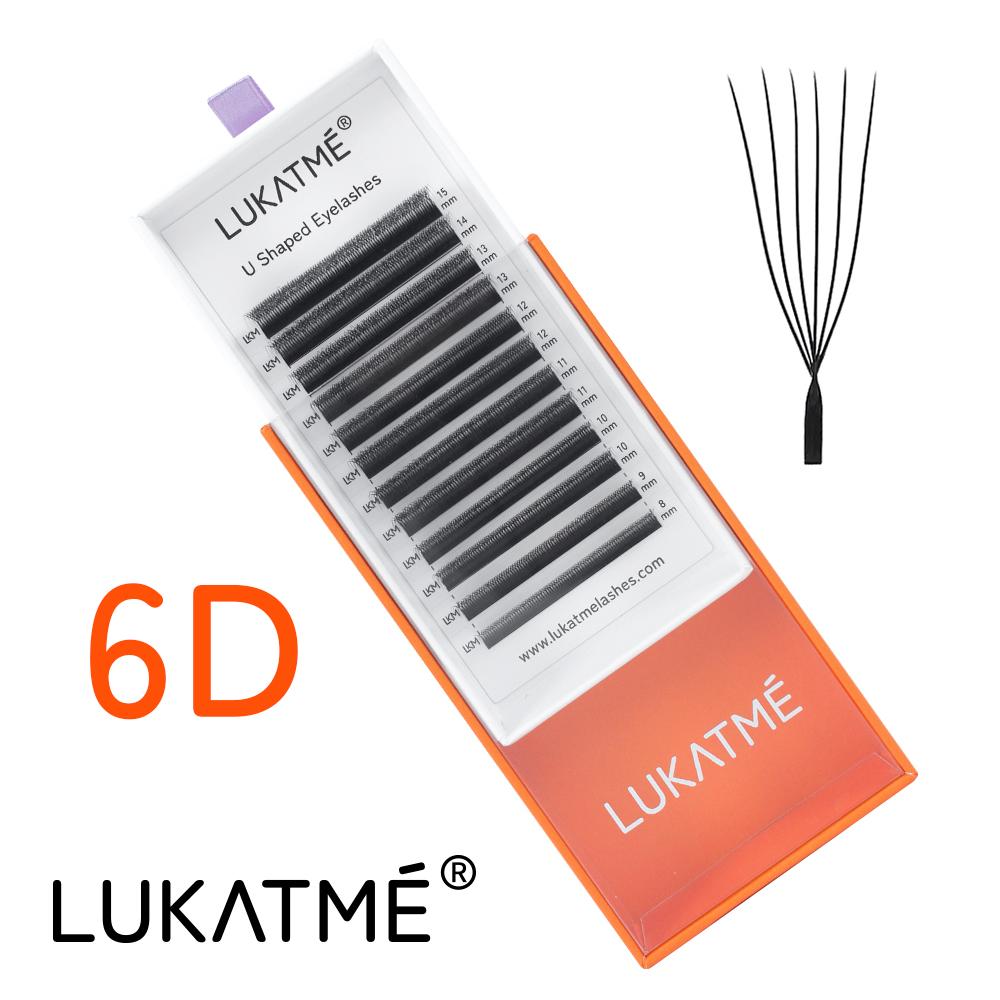 8PCS/BOX LUKATME Premade Fans YY W Shape Curl D/M 7-15mm Mix Style YY 4D 5D 6D 7D Wholesale False Eyelash Supplies Brown Lashes
