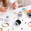 Stretchy Bracelet String Kit For DIY Crafts, 4 Rolls Elastic String With Scissors& Beading Needle, 1Mm Thickness Cord
