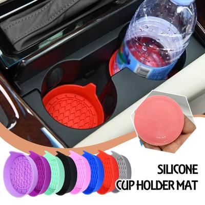 Rutschfester Auto-Untersetzer Universelle Silikonmatte für Auto-Wasserbecher Auto Anti-Rutsch-Becherunterlage Getränkehaltermatte Dekoration Zubehör P1Q9