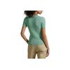 Polo Ralph Lauren Slim Fit Cable Knit Cotton Short Sleeve Sweater Women sweater Aqua WMPOSWENC021245-300