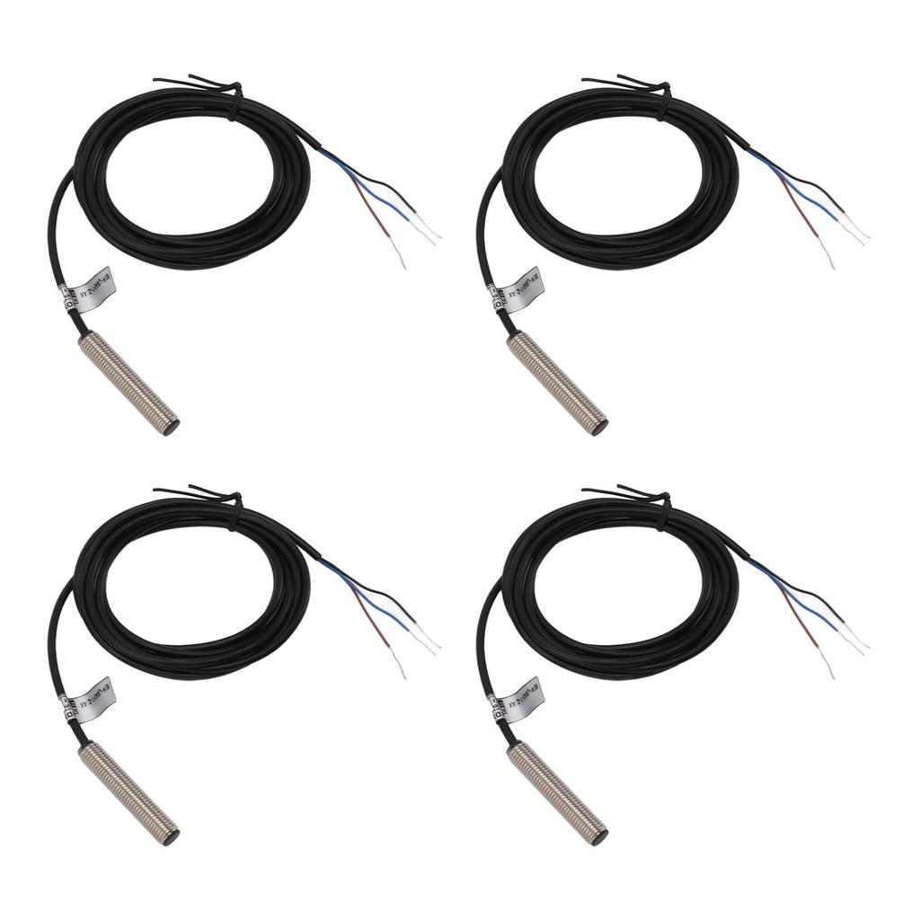 4 Set Proximity Sensor Switch 8mm Flat Head Metal Case NPN DC 3 Wire Normally Closed Proximity