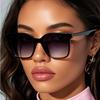 4pcs Large Frame Cat Eye Sunglasses Retro Gradient Square Lens Oversize Cycling Sun Glasses Women  Shades Vintage Eyewear UV400