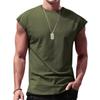 Cross-border 2025 Men's Summer Sleeveless T-shirt - Youth Loose Fit Solid Color Thin Tank Vest