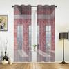 Door Stone and Brick Vintage Window Curtain Drapes Home Decor Living Room Spaces Curtains Kids Room Cortinas Wooden Brown For Kitchen Spaces Bedroom