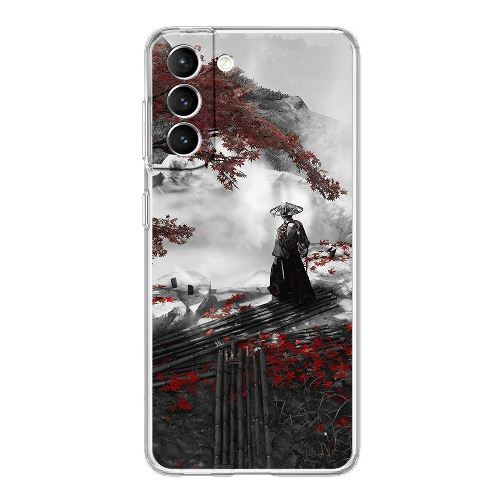 Japanese Bushido Samurai Clear Silicone Phone Case For Samsung Galaxy S23 S22 5G S20 Ultra S21 FE 5G S10E S9 S8 S10 Plus Cover