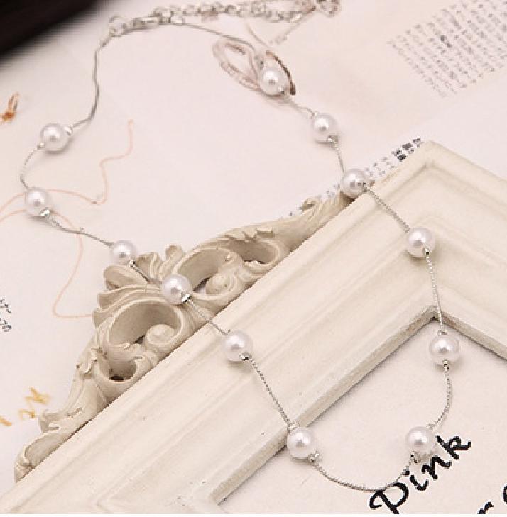 

Korean Fashion Wild Lady More Than Imitation Pearl Zircon Necklace Pendant, Birthday Gift Necklace Cultured-pearl-necklace