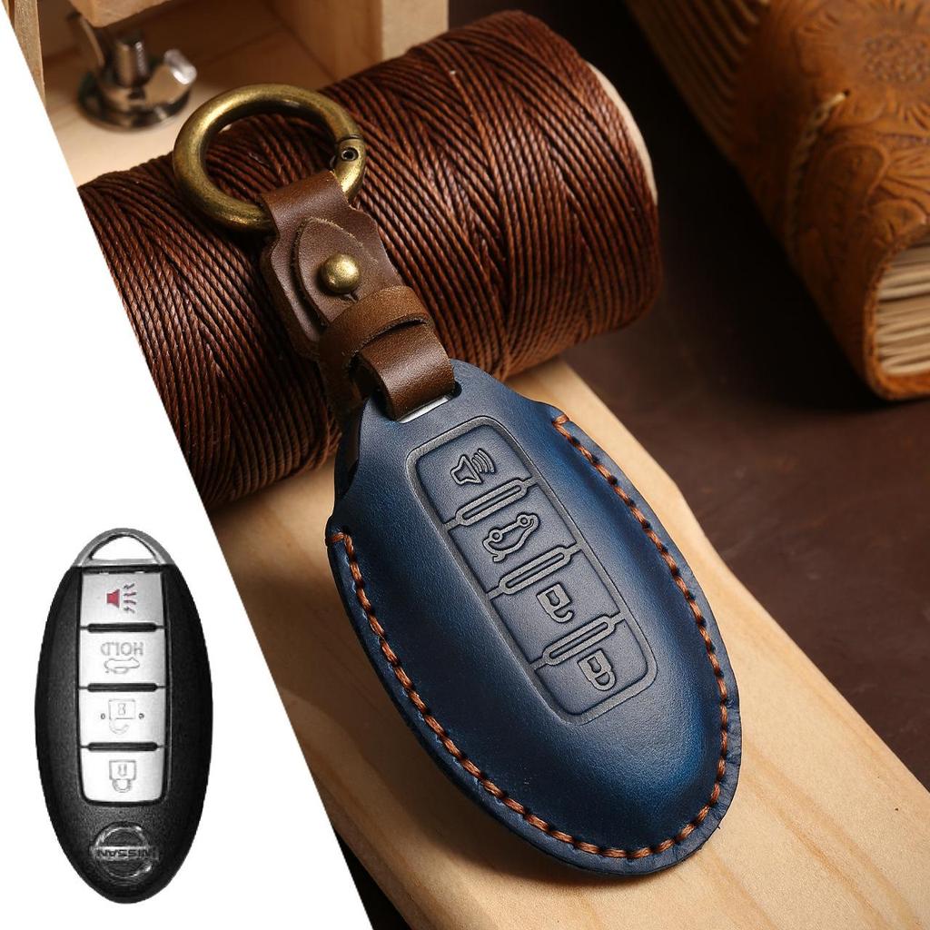 Genuine Leather Handmade Car Key Cover for Nissan