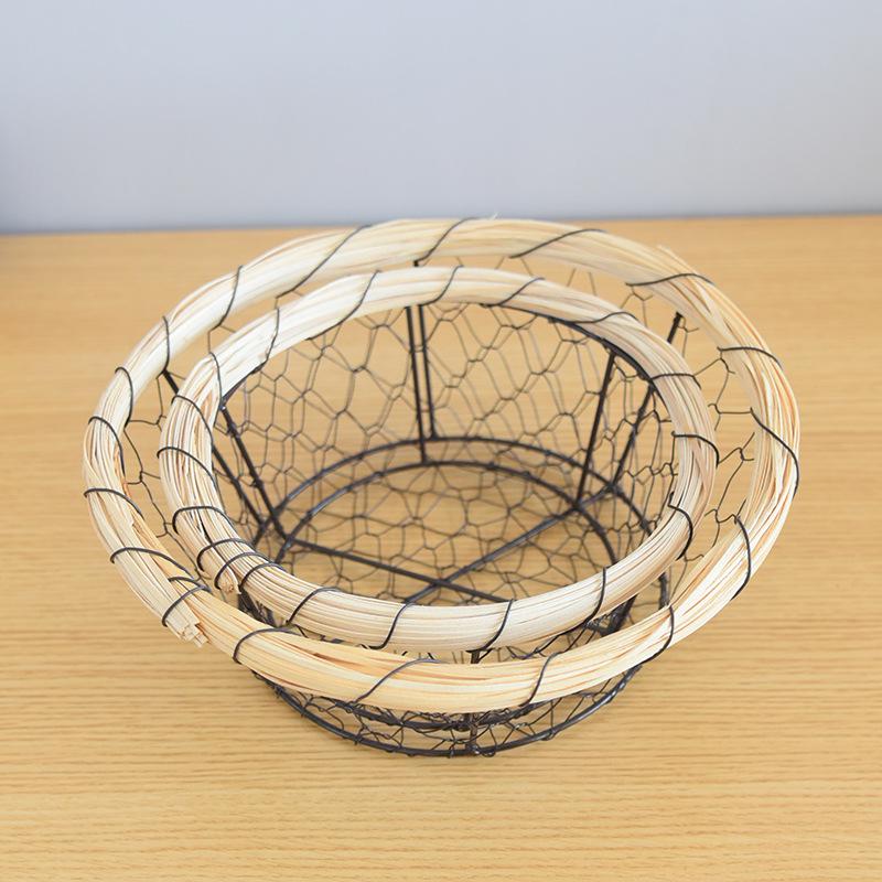 Wrought Iron Storage Basket for Bread, Pastries, Snacks, Fruits, Vegetables, and Eggs.