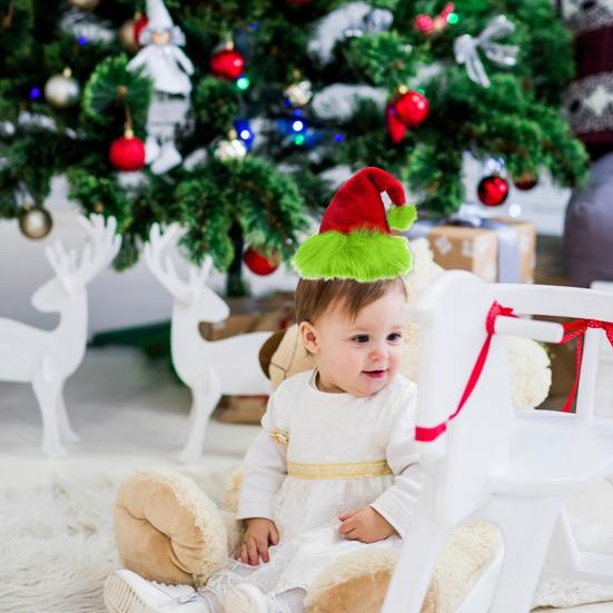 Christmas Hat Fluorescent Green Plush Retro Design Party Hat Christmas Scene Decoration Festive Atmosphere Christmas Accessory