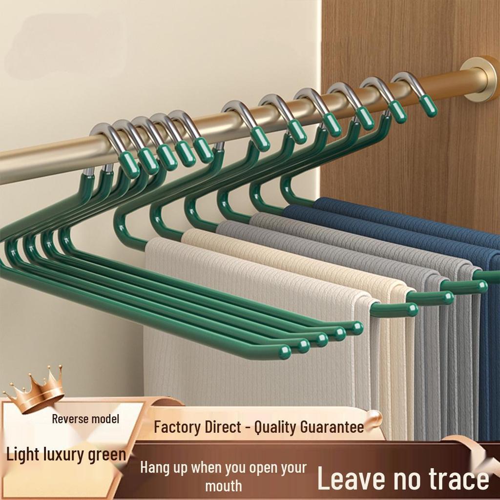 Goose-shaped Non-slip Pants Hanger with Traceless Z-design for Wardrobe Storage.